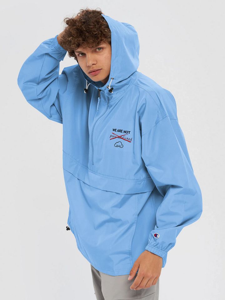 We are NOT porn addicted HAC Champion Packable Jacket product image (2)