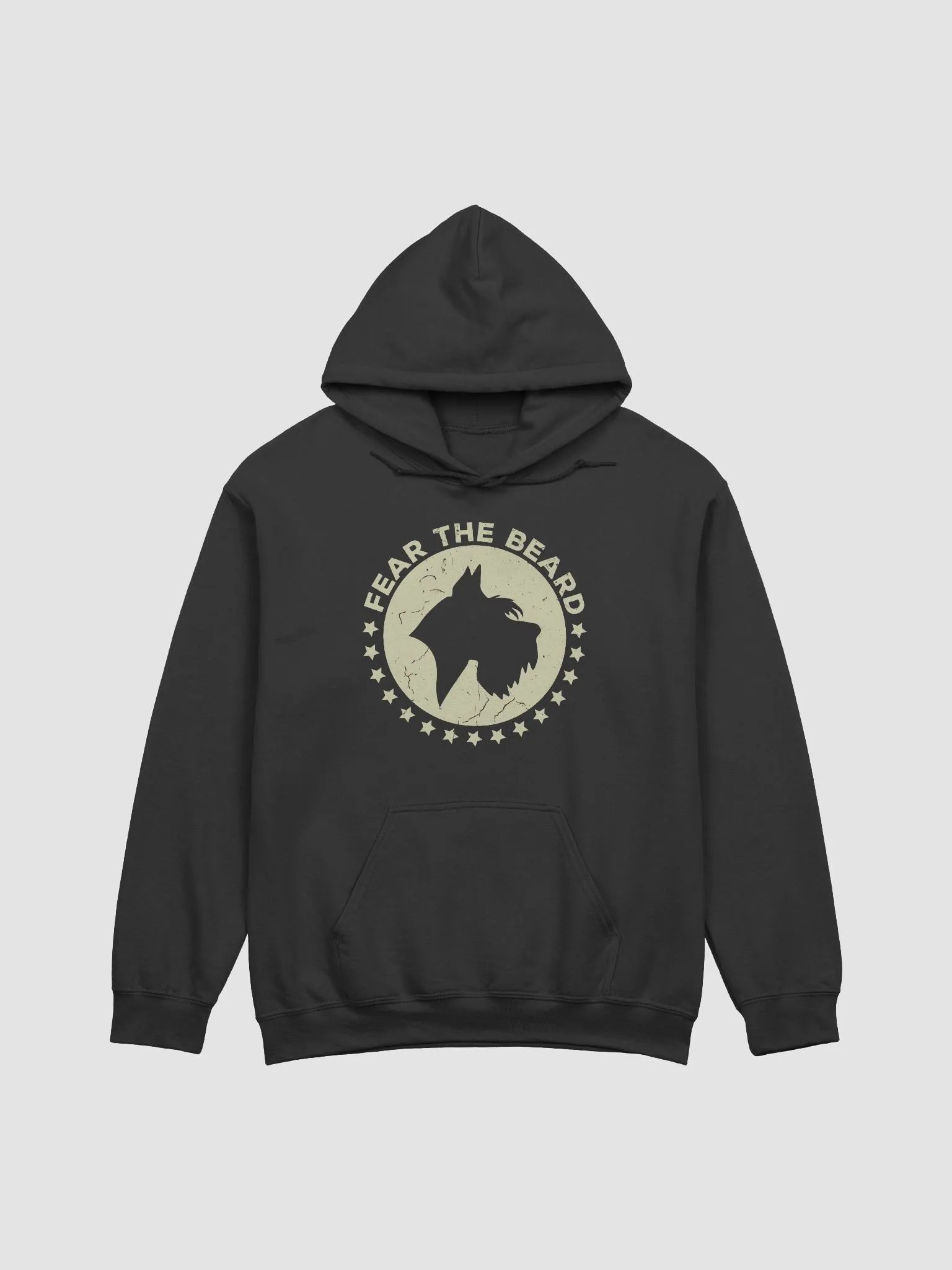 Fear the Beard (White) Hooded Sweatshirt | Retro-Style Hoodie for Schnauzer Dog Owners product image (3)