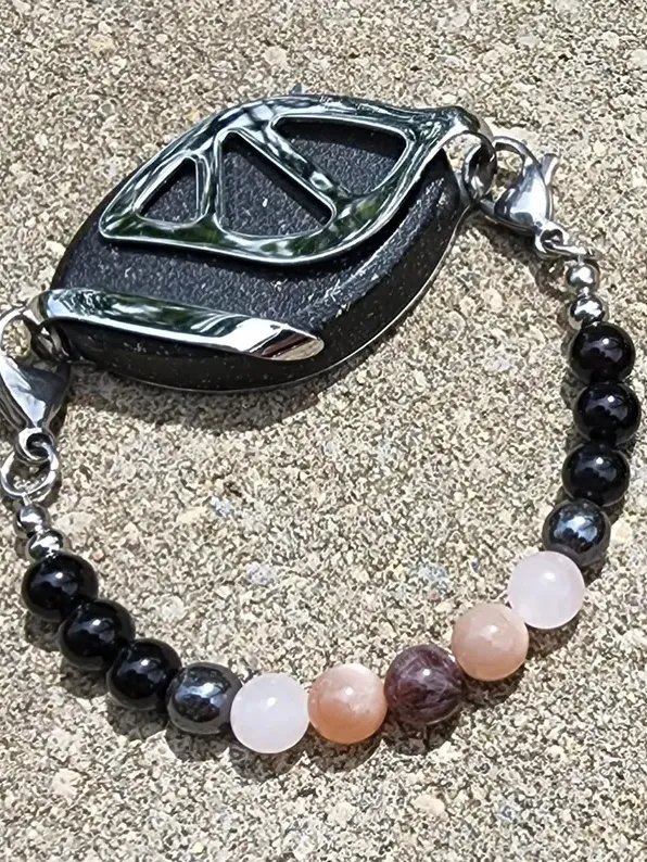 Lightkeeper Bracelet | Auralite 23, Sunstone & Agate | Handmade Accessory for Bellabeat Leaf Urban & Ivy product image (2)