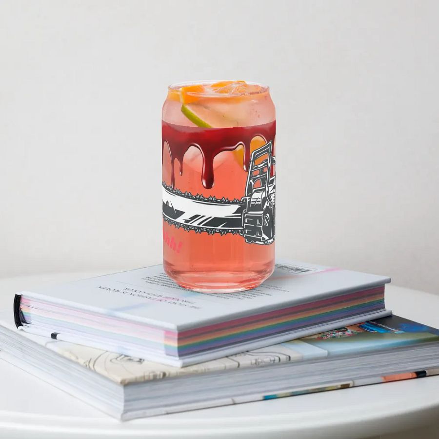 Chainsaw Scare! Glass Can Cup product image (34)