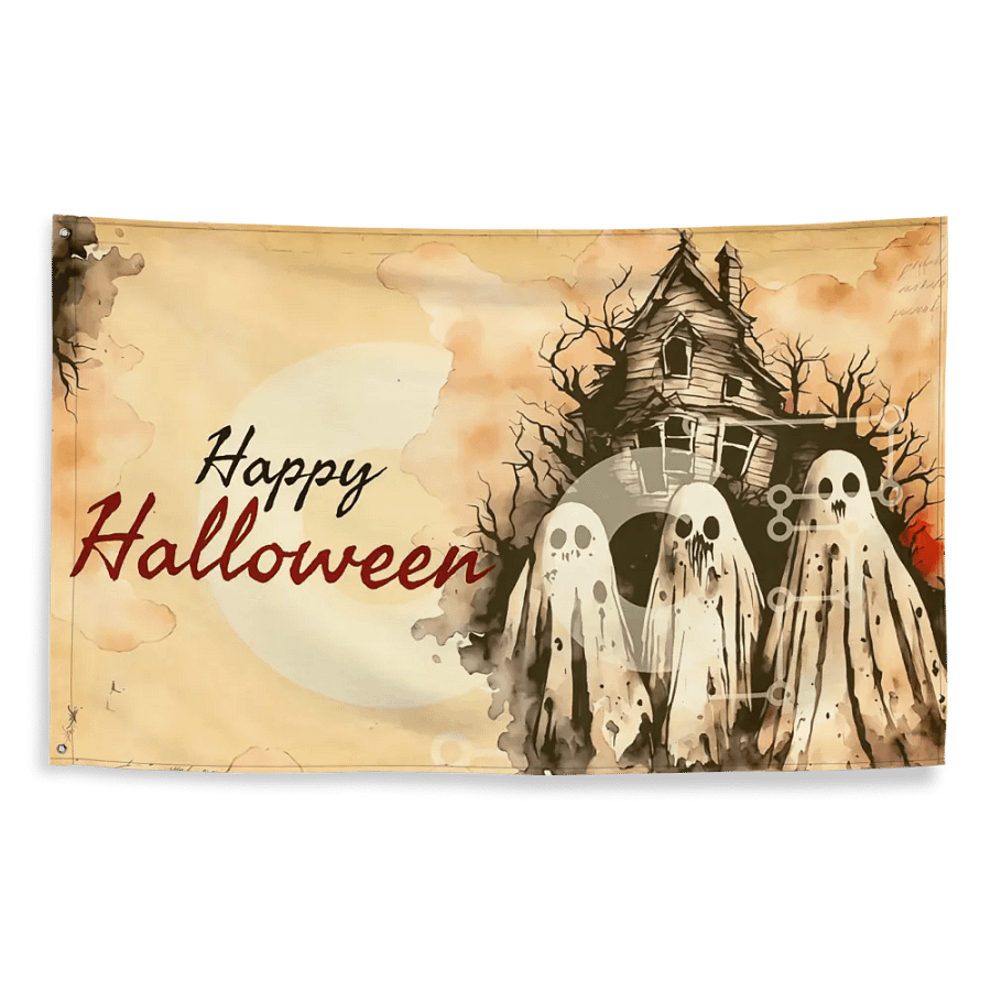 Pastel Ghosts Spooky Halloween Flag product image (2)
