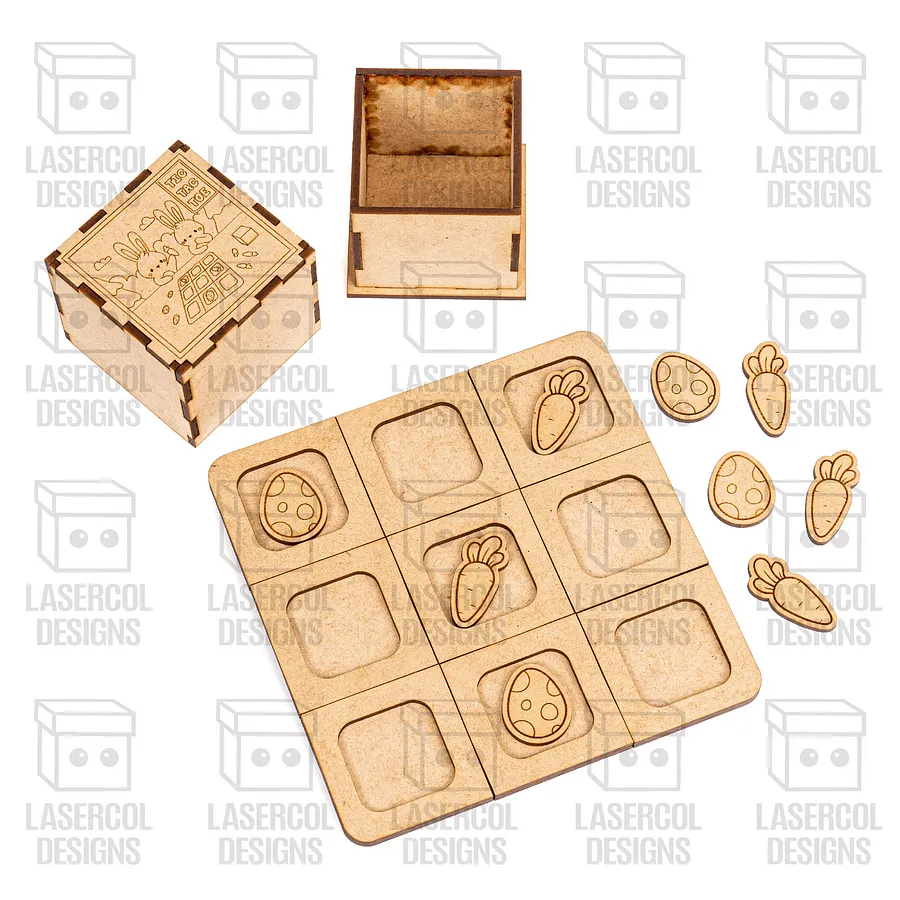 Easter Tic Tac Toe with Box (2 Sizes) - Laser Cut Files product image (3)