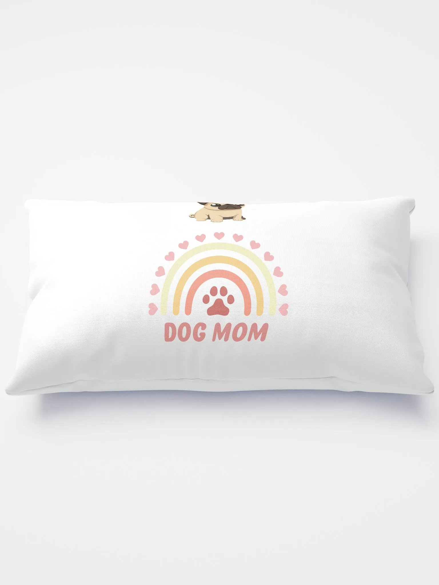 Rainbow Pug Dog Mom Pillow product image (1)