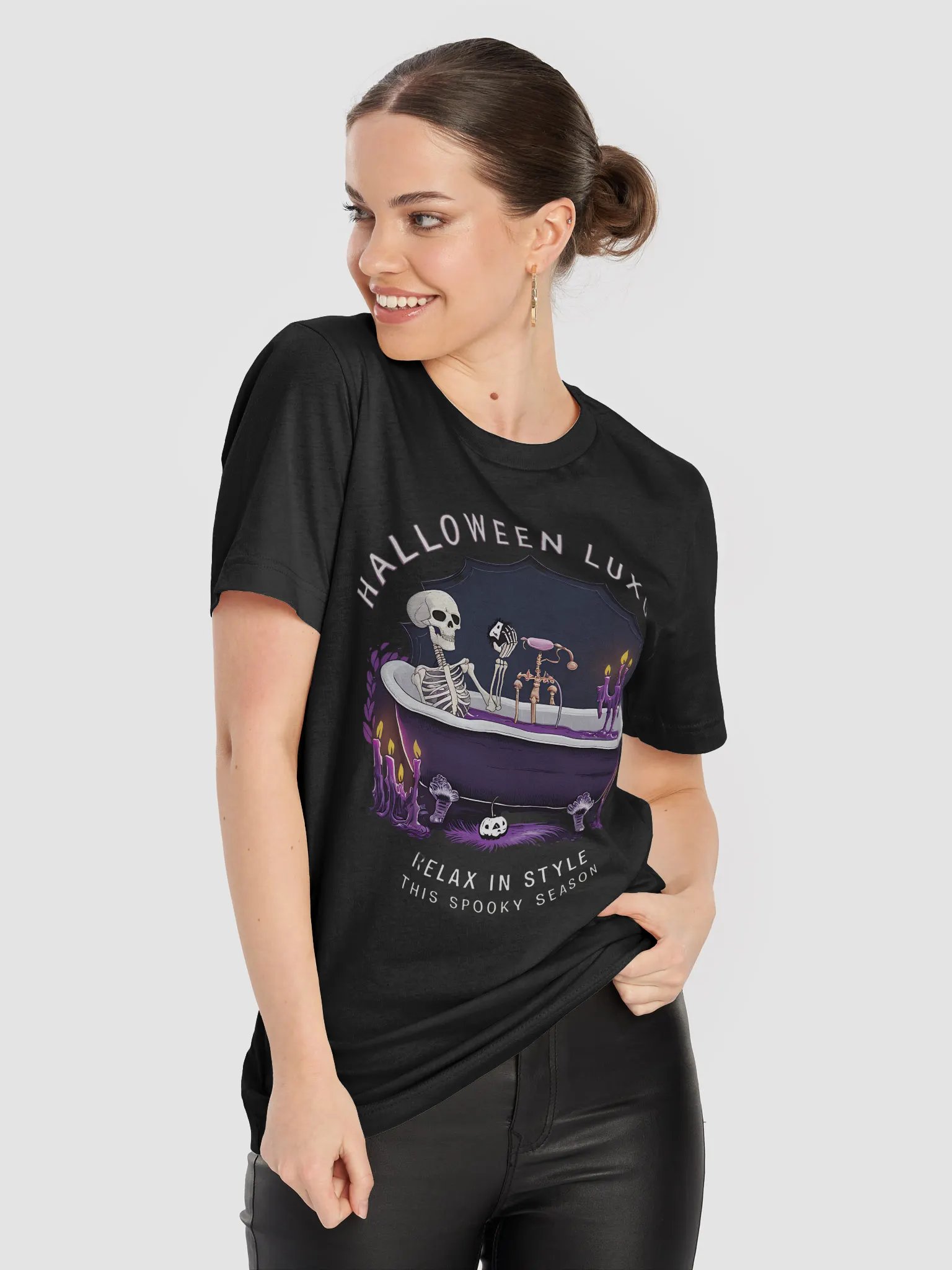 Halloween Luxury Skeleton in a Tub Unisex T-Shirt product image (8)