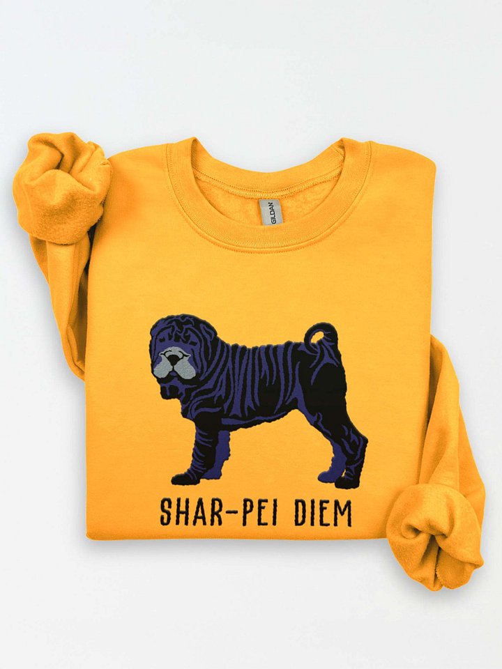 Shar-Pei Diem(2) Sweatshirt (Embroidered) of a Chinese Shar-Pei(Black) product image (1)