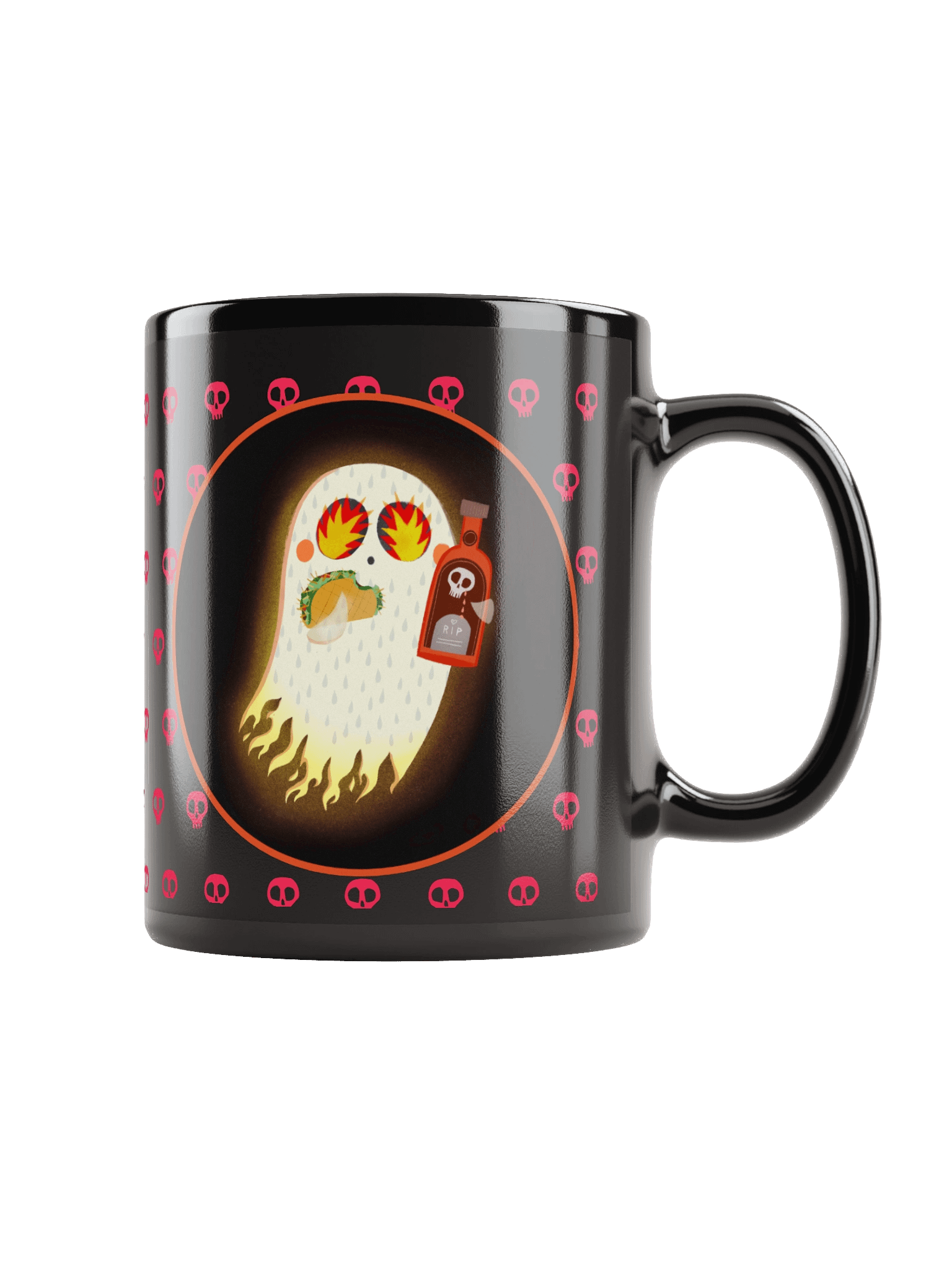 Little Ghost Hot Sauce - Black Ceramic Mug product image (4)