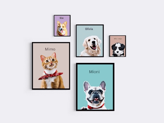 Pet Portrait Custom and Personalized. Pet Dog Wall Art DIGITAL DOWNLOAD, Custom Pet Portrait in Oil Painting Style, Pet Memorial Gift product image (9)
