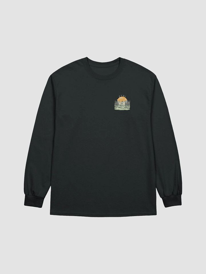 Retro Sunset Mountain Organic Cotton Long Sleeve T-shirt product image (1)