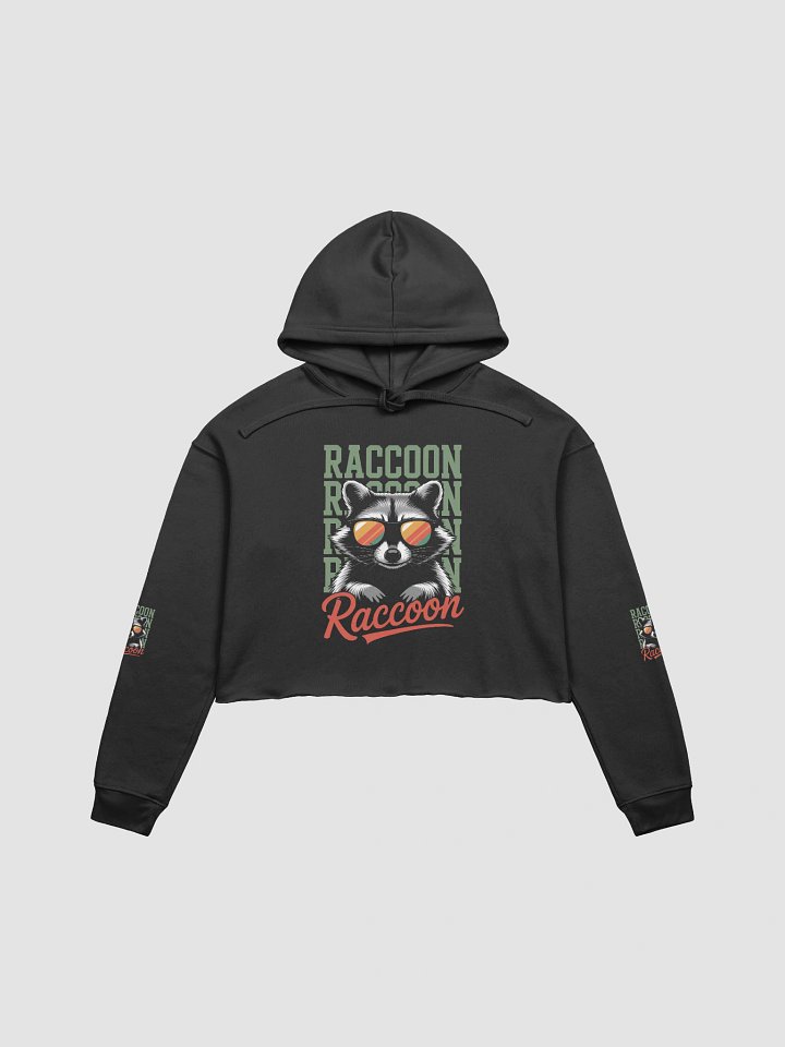 Cool Raccoon Sunglasses Crop Hoodie product image (1)