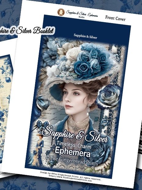 Sapphire & Silver - Timeless Charm Ephemera Kit Digital Download product image (1)