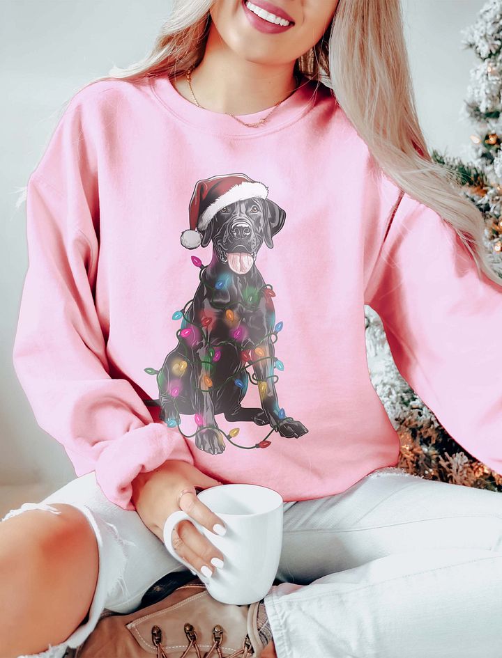 Funny Great Dane(Black) Christmas Sweatshirt product image (15)