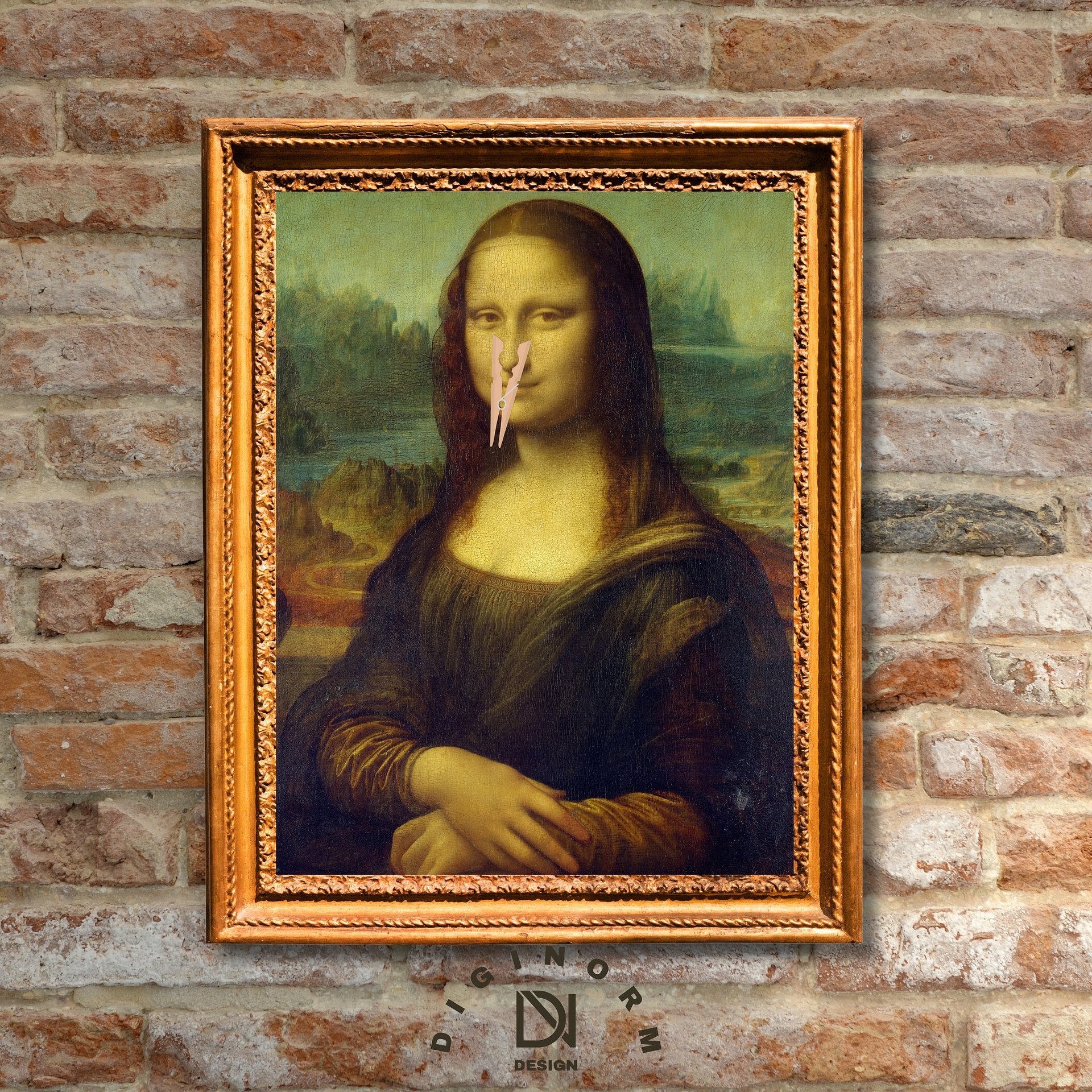 Funny Bathroom Altered Art, surreal Mona Lisa product image (4)