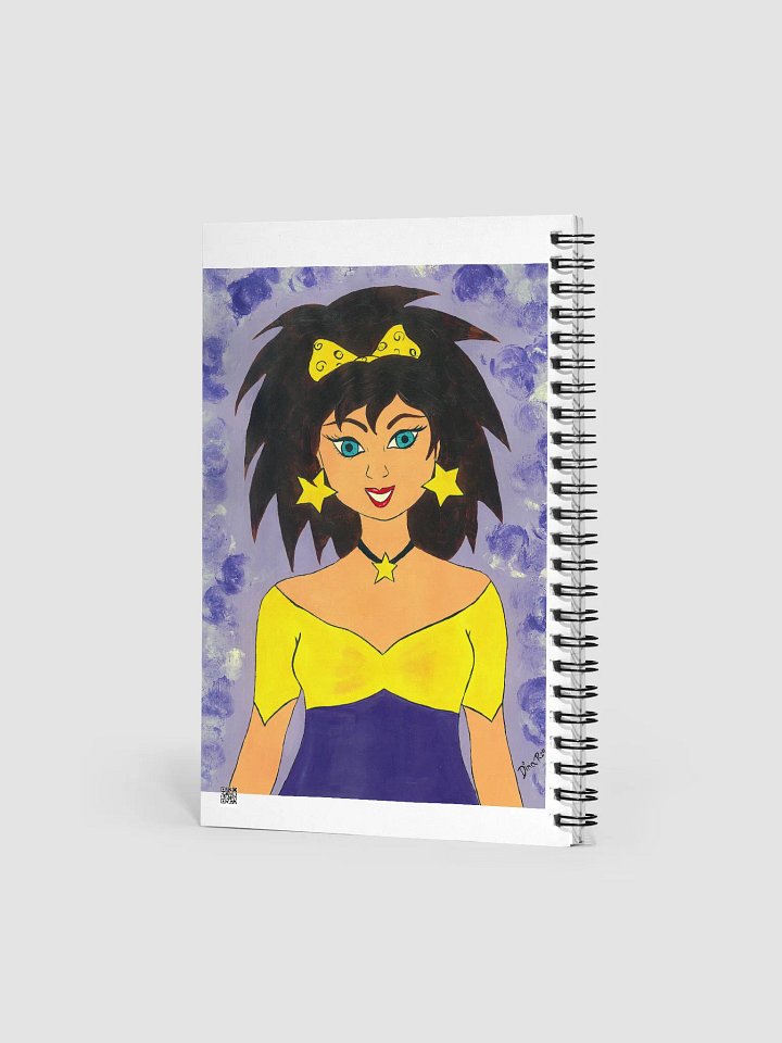 Girl with the stars (art by Dina R.) acrylic painting picture - Spiral Notebook product image (2)