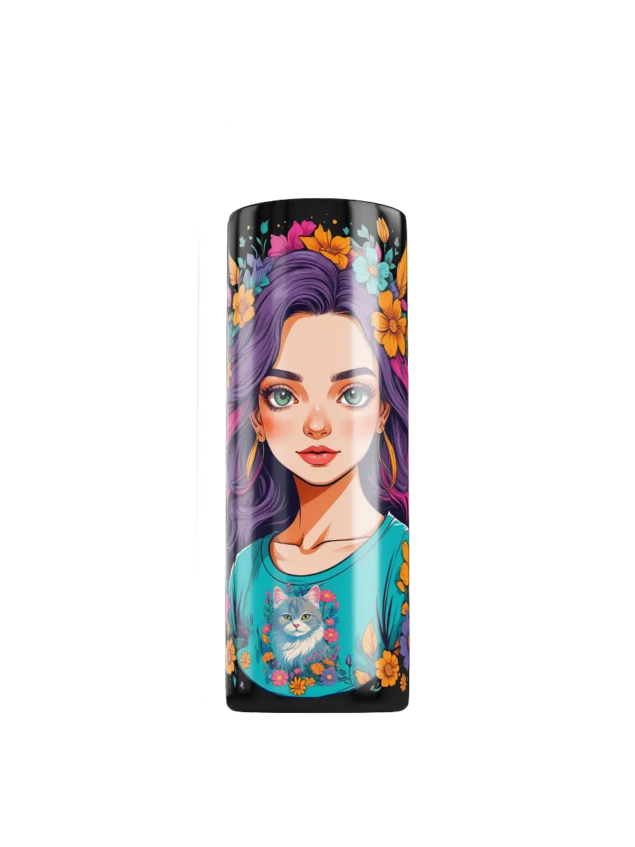 Bloomcore Flower Girl 20 oz Skinny Stainless Steel Tumbler - Black - v2 product image (1)