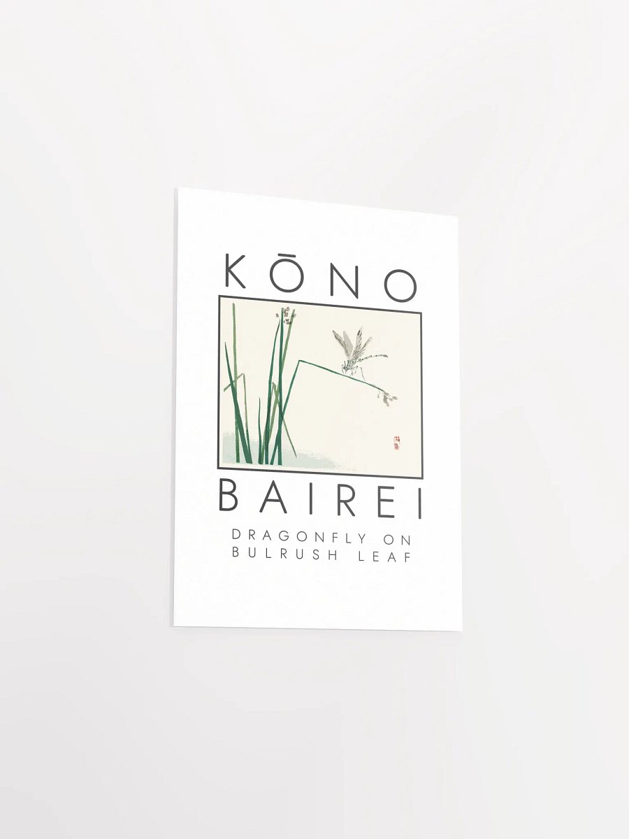 Kono Bairei Dragonfly on Bulrush Leaf Poster product image (4)