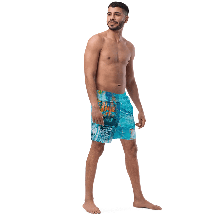 original painting by b. reters printed on men´s swimwear, beautiful blues product image (5)