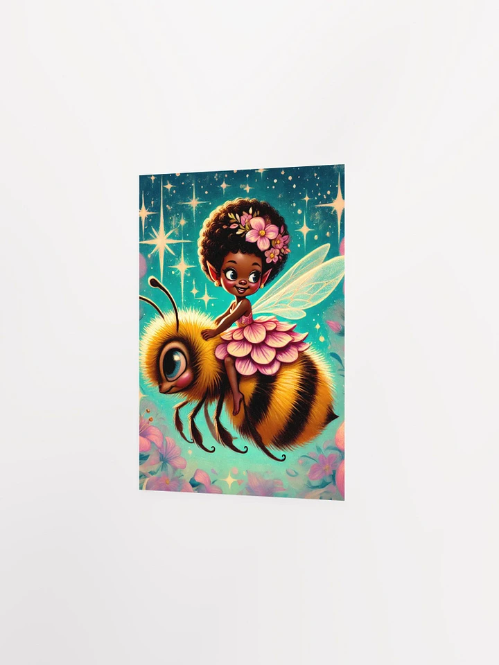 Flower Fairy Riding a Bumblebee Fantasy Premium Poster product image (10)