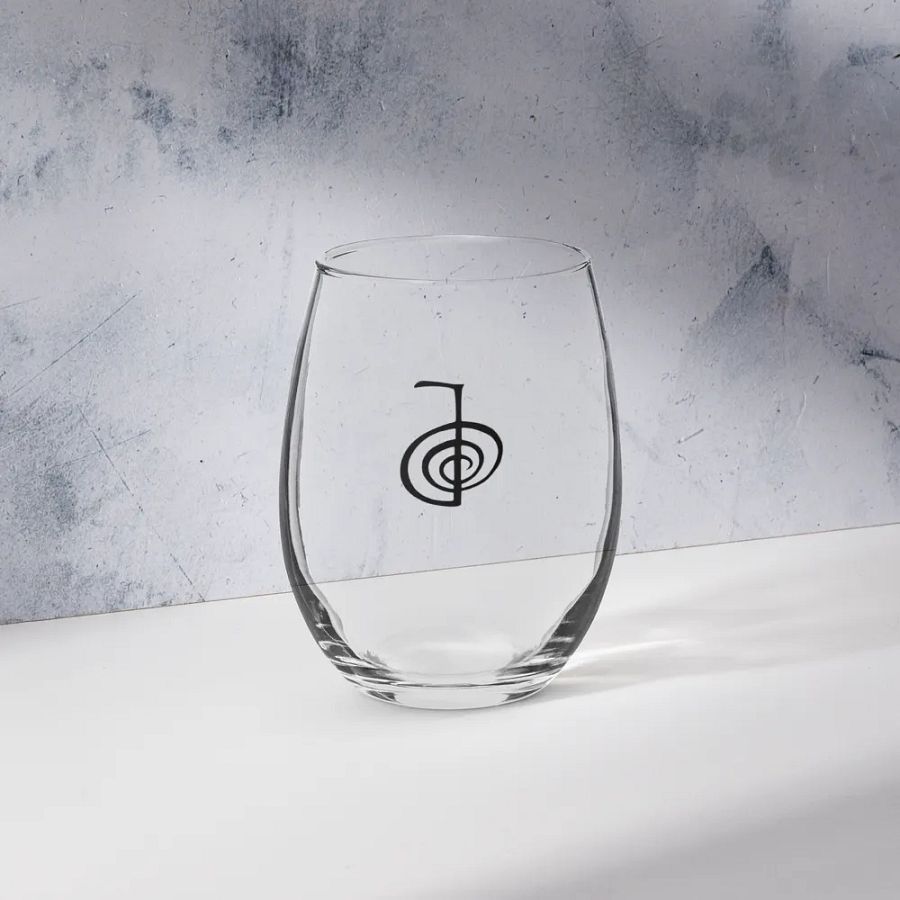 Drinking glass with Reiki energy healing symbol product image (4)