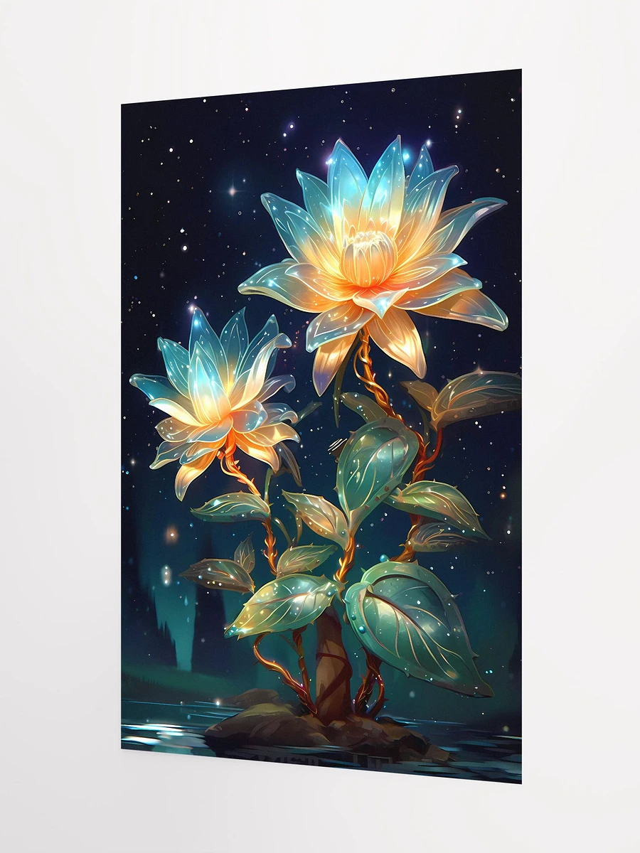Glowing Garden Wonders Poster: Radiant Floral Night Lights Matte Poster product image (5)