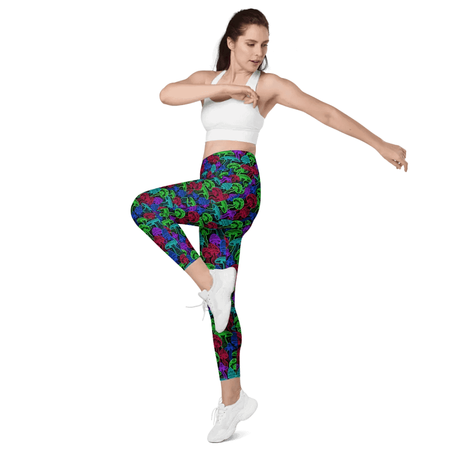Neon Mushrooms (Variation 1) Pocket Leggings product image (11)