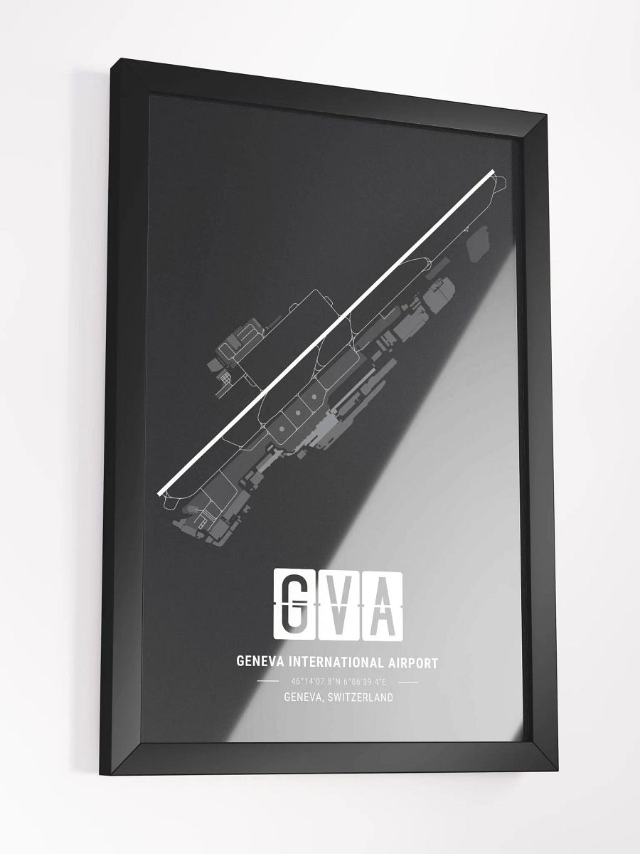 Framed Airport GVA Premium Map On Matt Paper product image (3)
