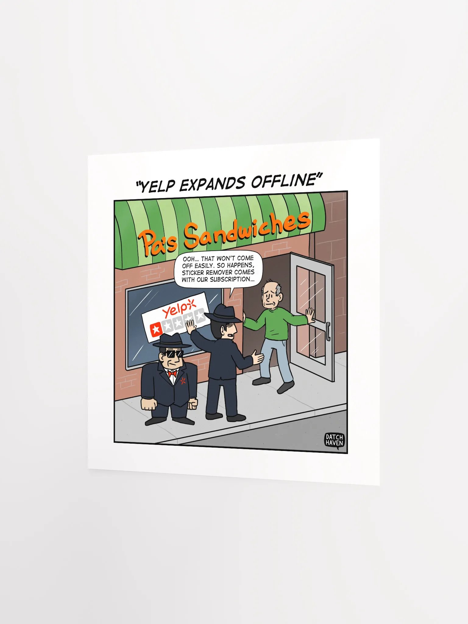 "Yelp expands offline" poster (10″×10″) product image (2)