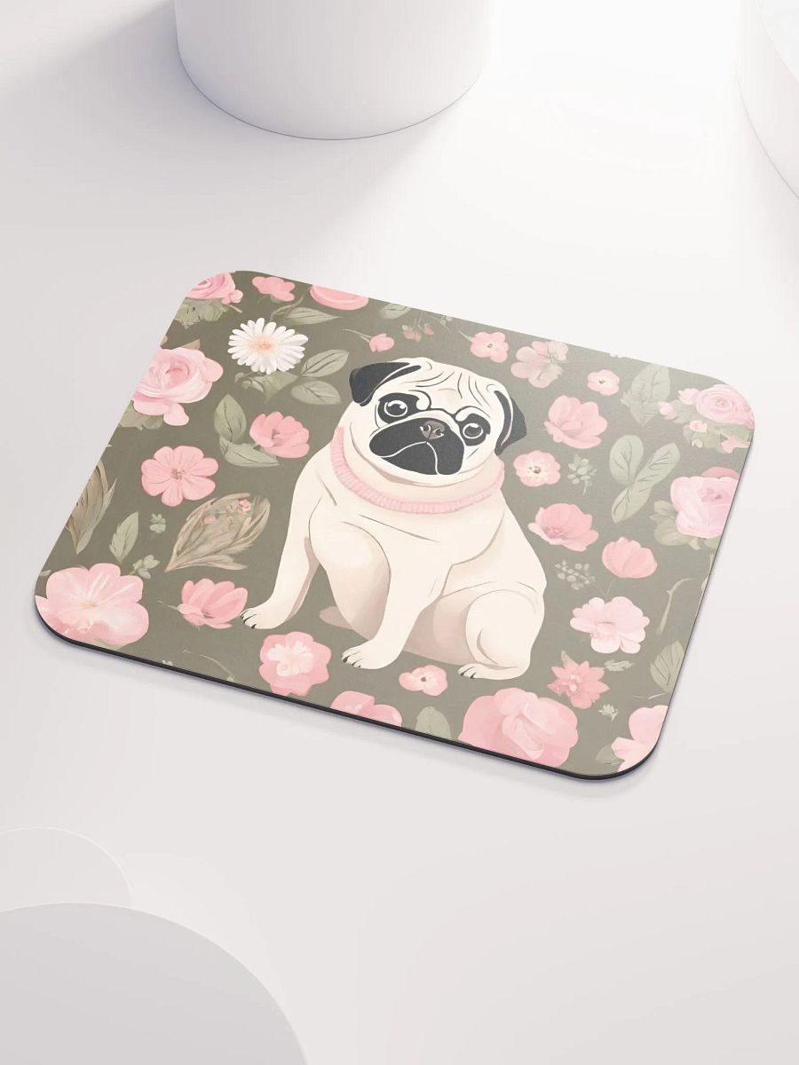 Floral Pattern Pug Mouse Pad product image (4)