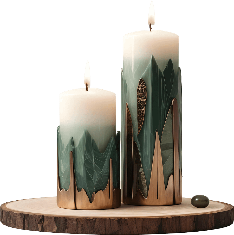 Luxe Botanique – Emerald Serenity Candle Set PNG product image (1)