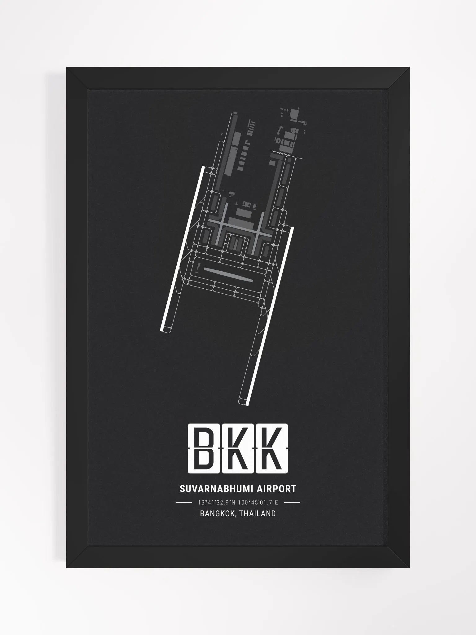 Framed Airport BKK Premium Map On Matt Paper product image (1)