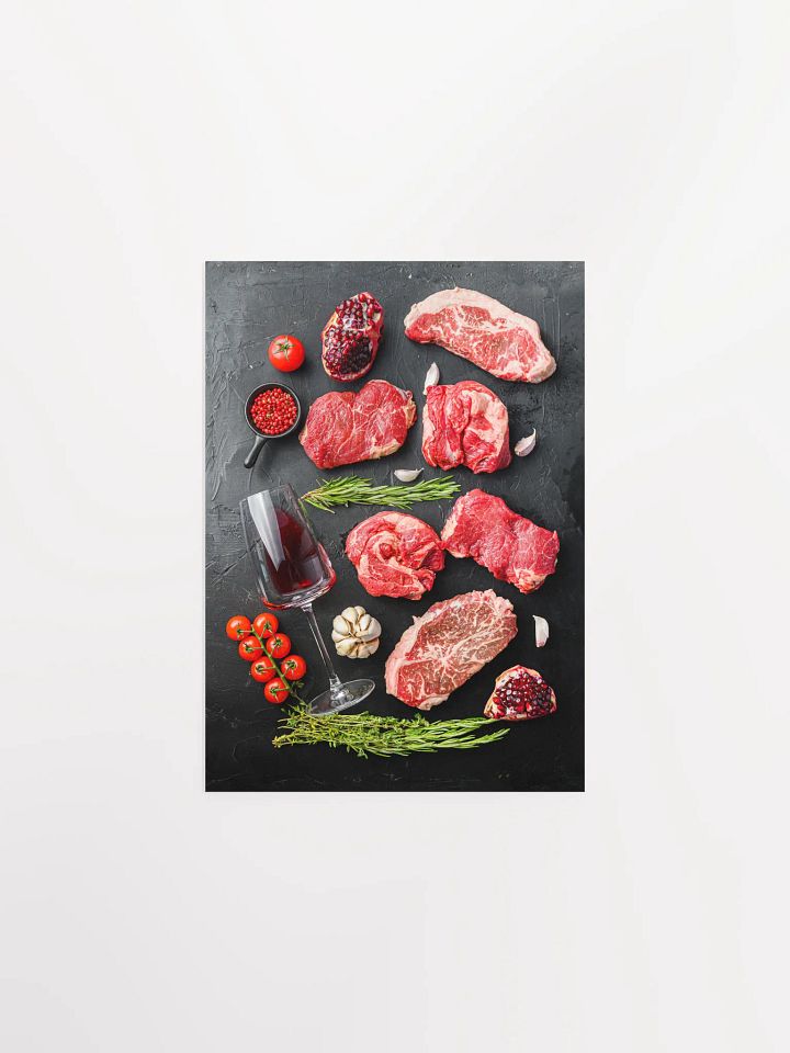 Wine, meat, tomato (Italian, Spanish cuisine) — Food kitchen poster/blackboard, kitchen wall art, aesthetic poster, minimalist poster product image (2)