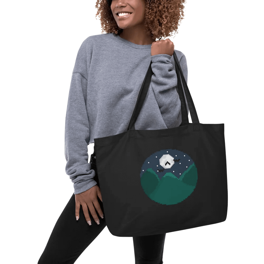 Large Mountain Harbingerofbeth Logo Tote designed by Cassafrassarole product image (5)
