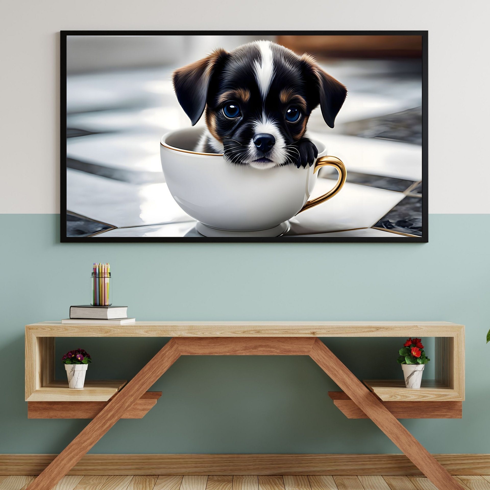 Pup In A Cup TV Frame Art product image (2)