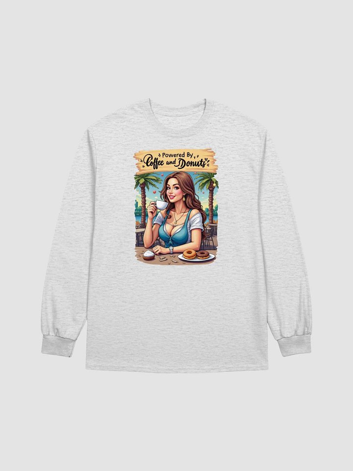 Powered by Coffee and Donuts Vibes Long Sleeve Tee product image (2)