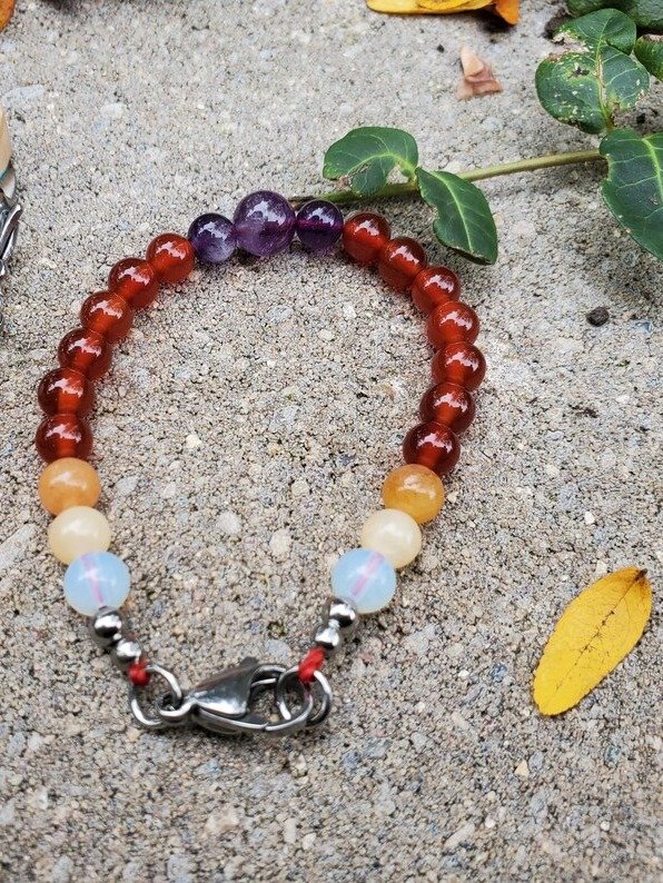Inner Harmony Amethyst Carnelian Bracelet | Handmade Crystal Healing Jewelry product image (2)
