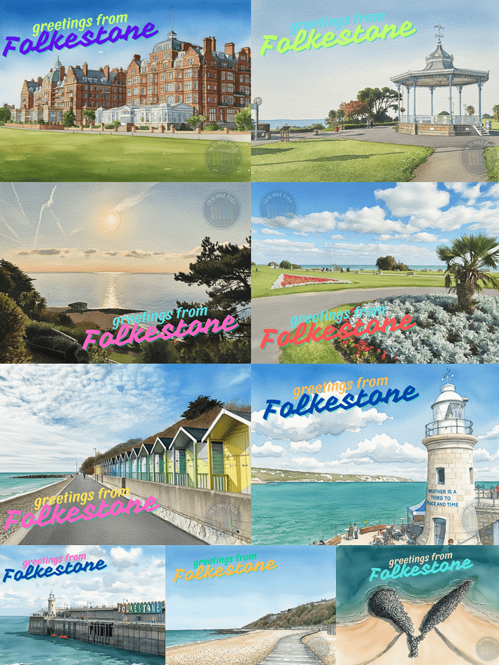 Greetings from Folkestone Postcard - Bundle of 9 cards product image (1)