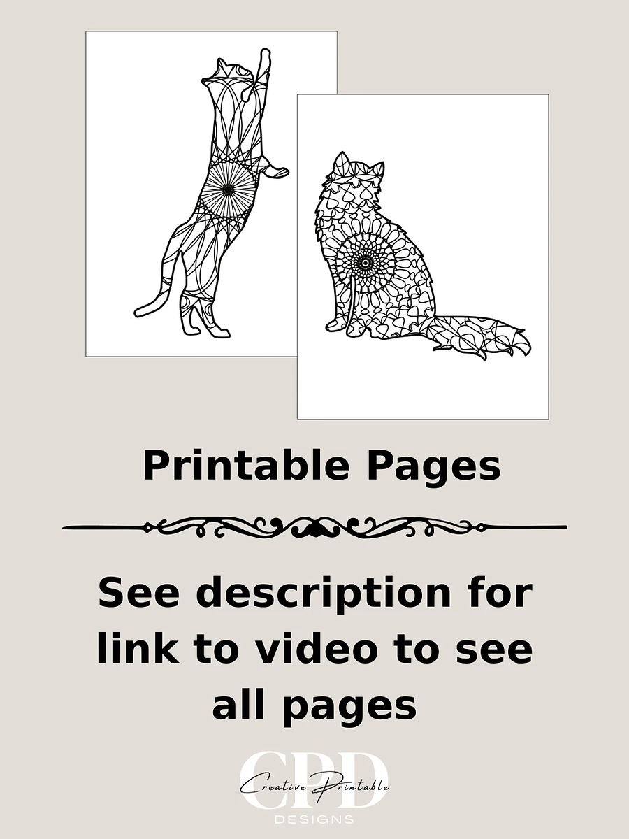 Printable Cat Kaleidoscope Coloring Pages product image (2)