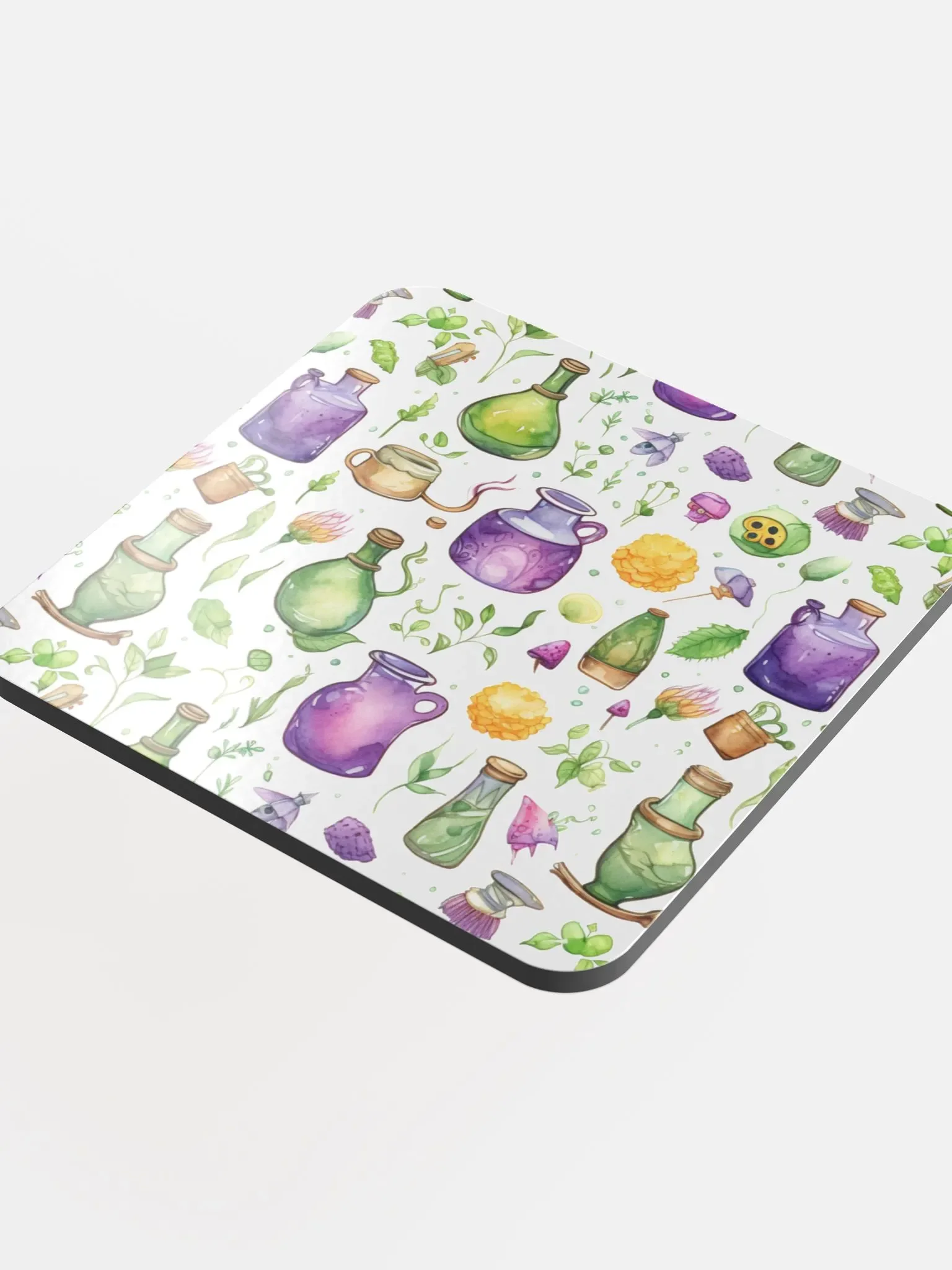 Glossed Cork Coaster 🟩 🔶 🟪 Fascinating Watercolor Pattern - Motif 1 product image (4)