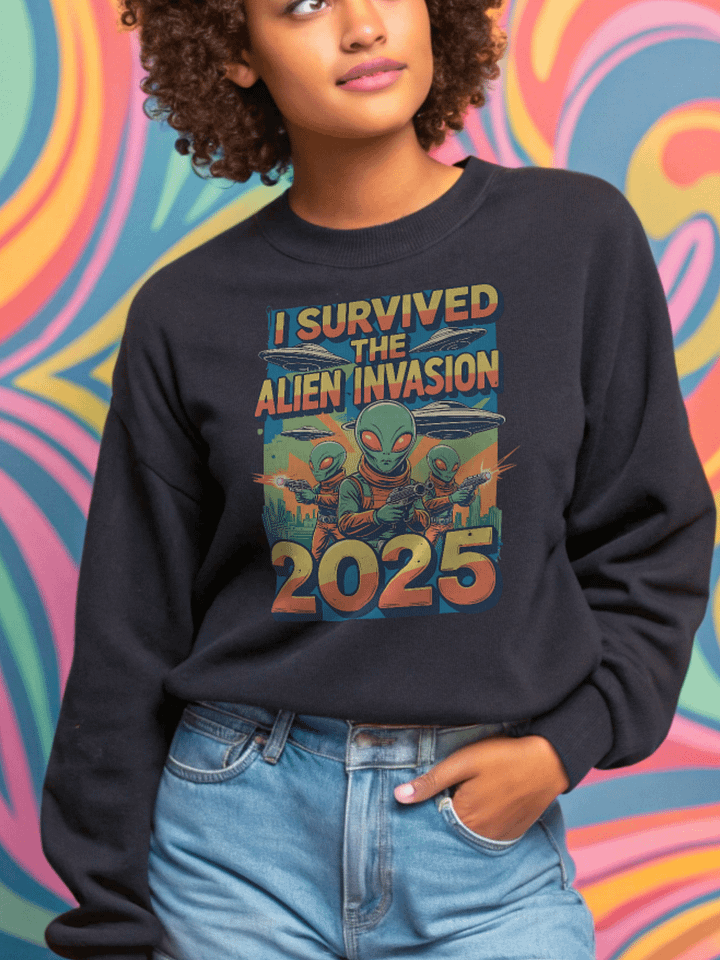I Survived the Alien Invasion Retro Sweatshirt product image (1)