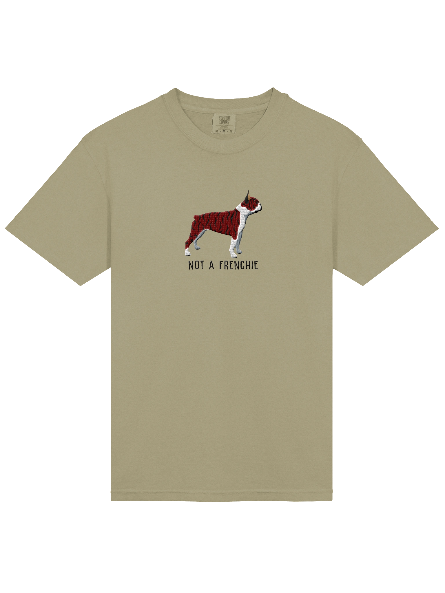 Not a Frenchie T-Shirt(Embroidered) of a Boston Terrier(Brindle) product image (3)