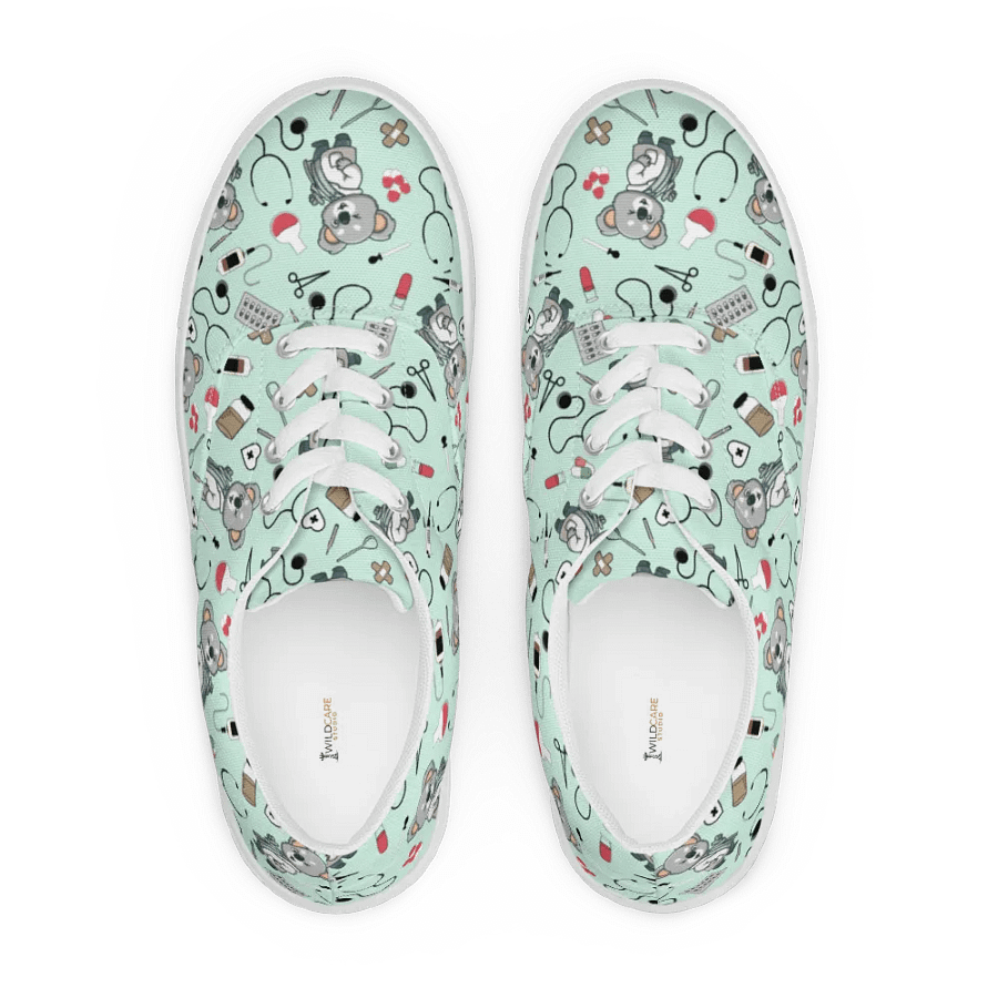 Cute Medical Koala Lace-up Canvas Shoes (Green) product image (5)