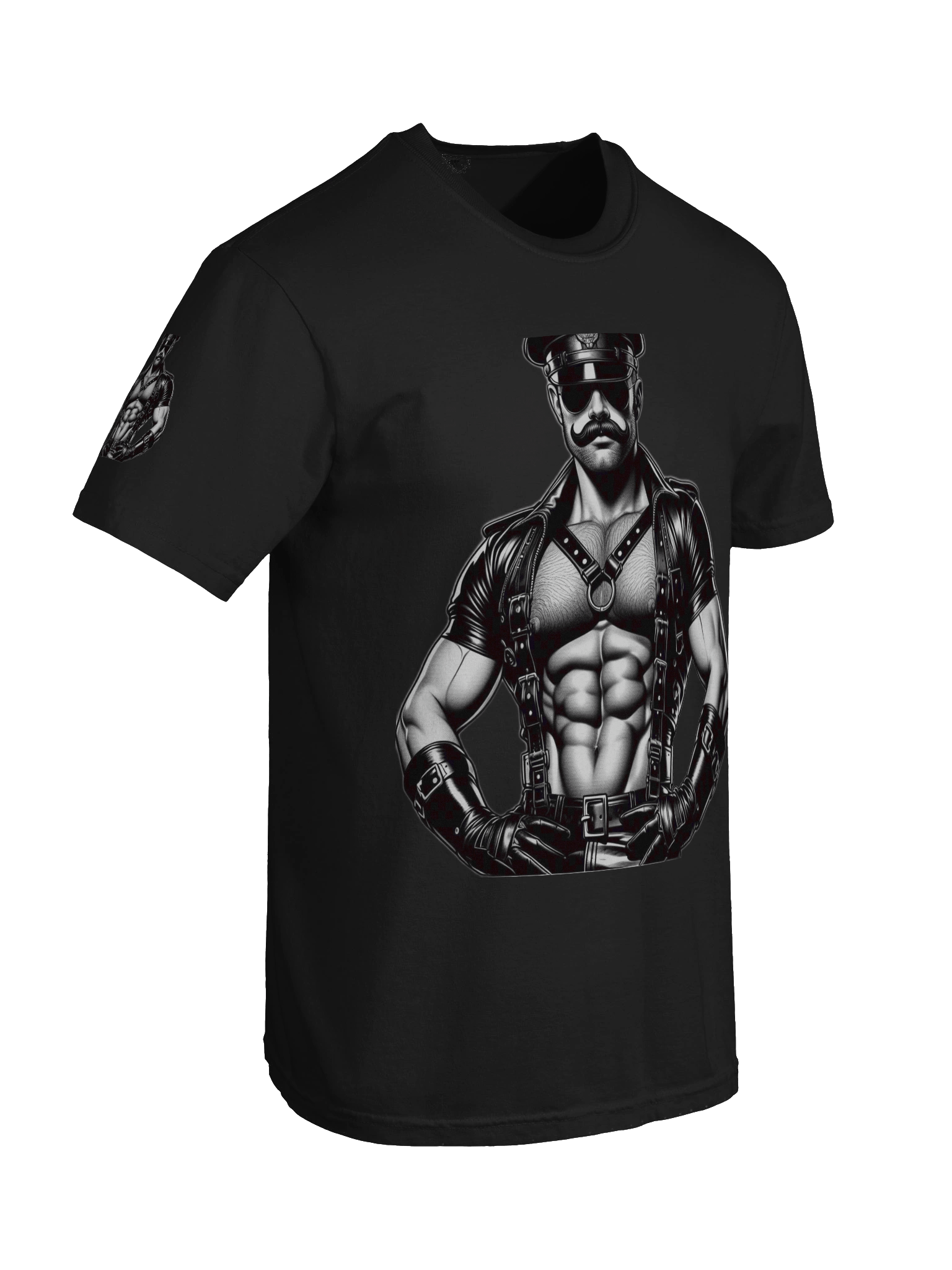 Gay Leather Uniform Dark Daddy Tom of Finland Tribute Berlin German Pride Graphic Design T-Shirt product image (69)