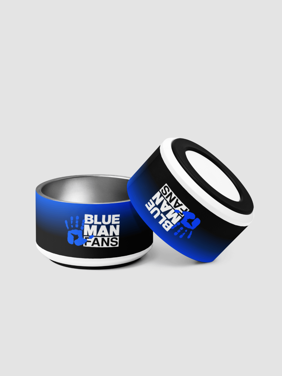 Blue Man Fans Hand Print Pet Bowl product image (2)