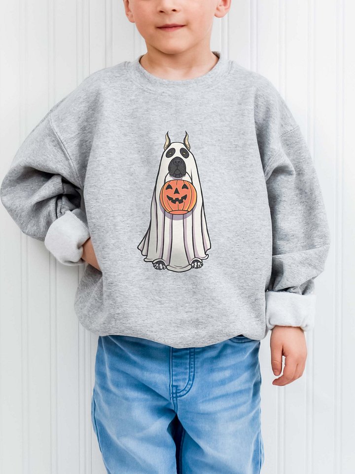 Halloween Great Dane(Black, Cropped Ears) Youth Sweatshirt product image (1)
