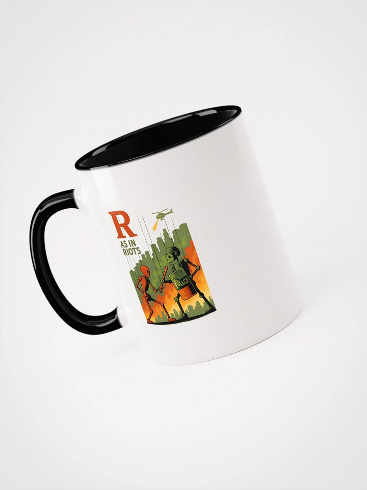 R as in riots ceramic mug with color inside by dark alphabet product image (1)
