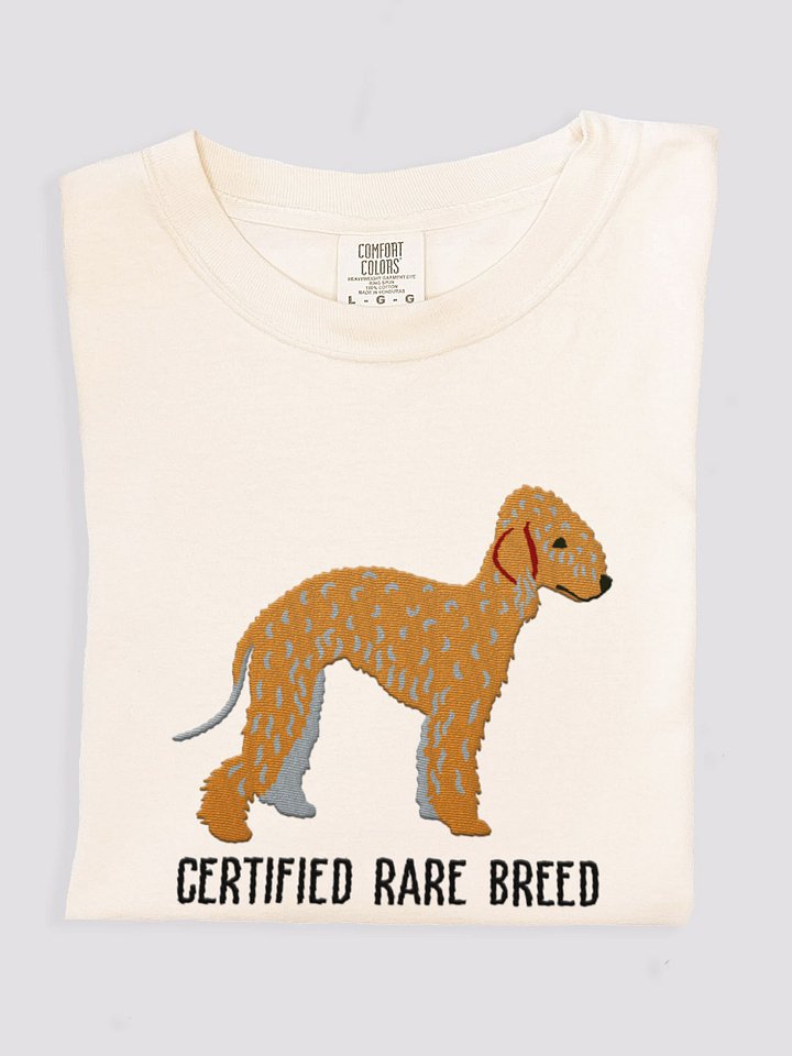 Certified Rare Breed T-Shirt(Embroidered) of a Bedlington Terrier(Tan) product image (1)