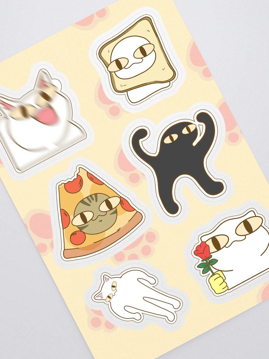 Whimsical Cat meme Sticker Sheet 1 (Kiss cut sticker) product image (1)