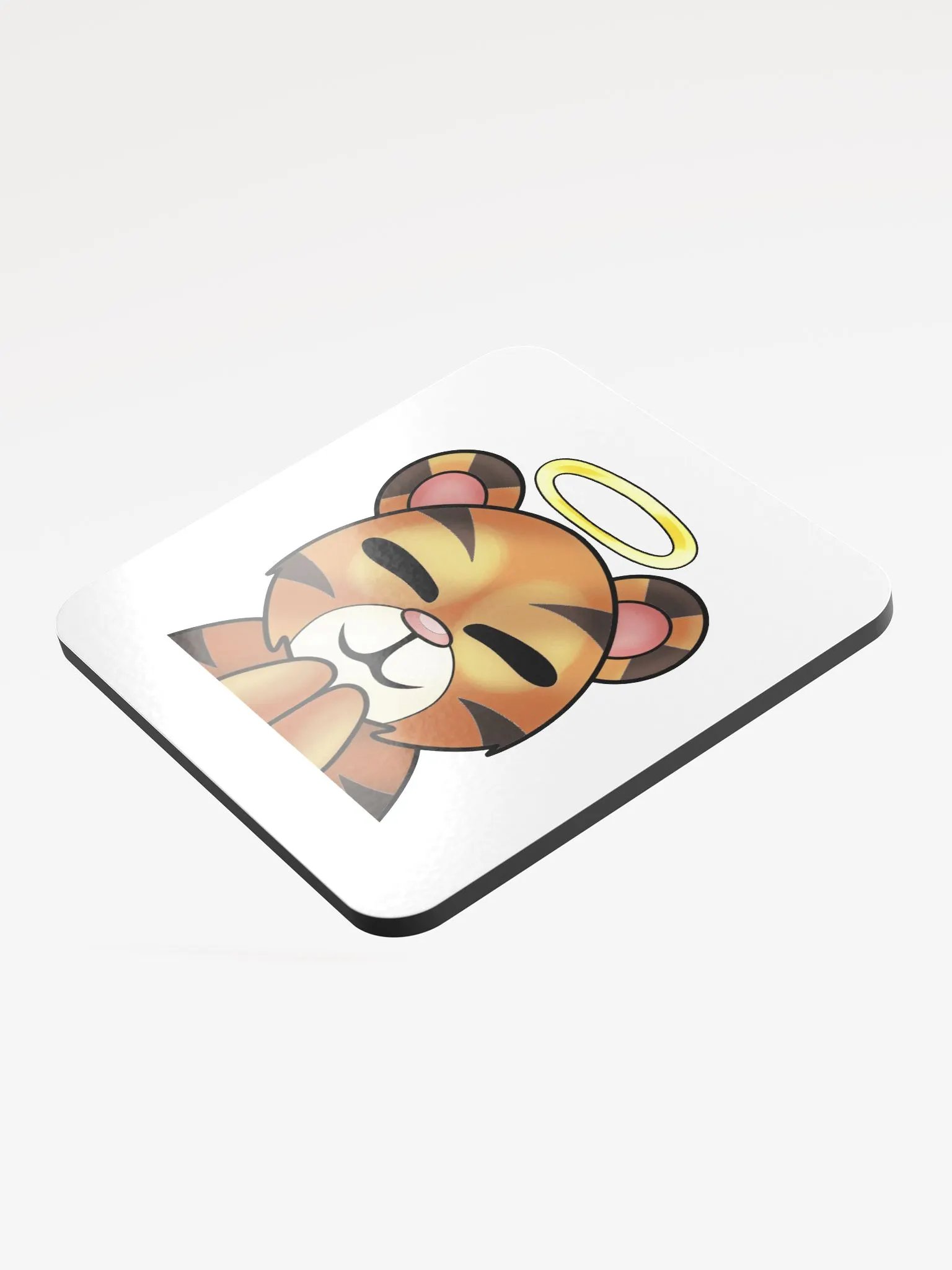 TheMafiaQueen Pray Tiger Glossed Cork Coaster product image (3)