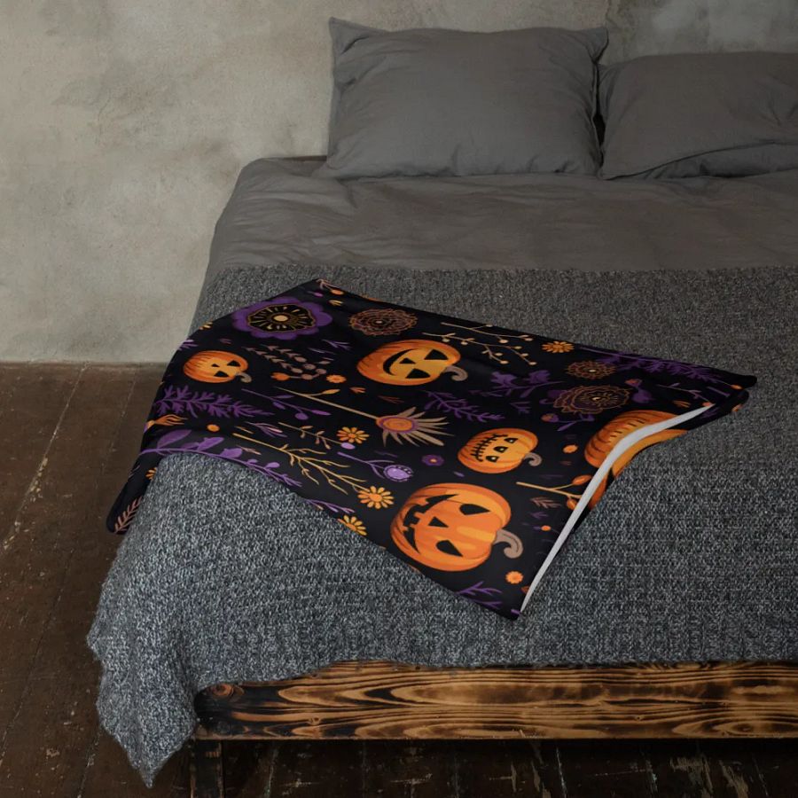 Black And Purple Halloween Blanket product image (11)