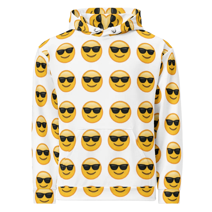Cool Emoji - White - All-Over Print Recycled Unisex Hoodie product image (1)