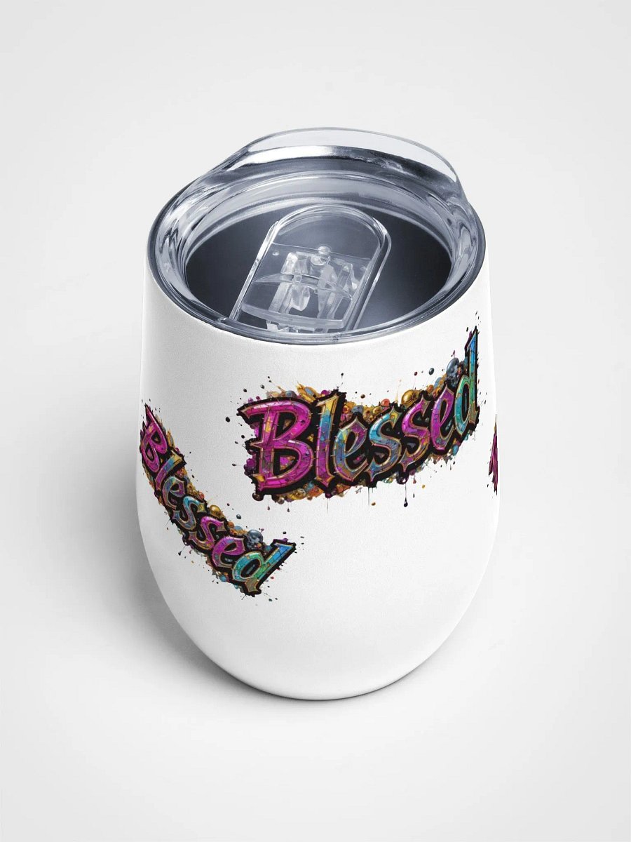 Blessed Glitter Wine Tumbler product image (4)